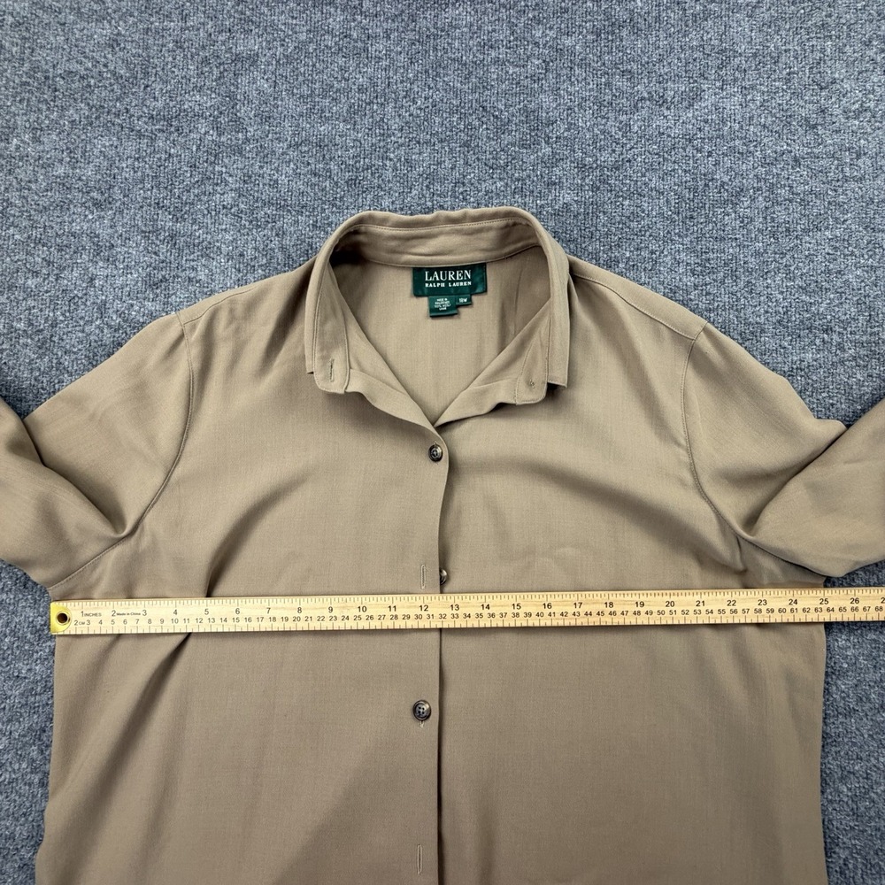 Lauren Ralph Lauren 100% Wool Shirt Jacket Womens 18W Beige Button Up - Picture 5 of 11